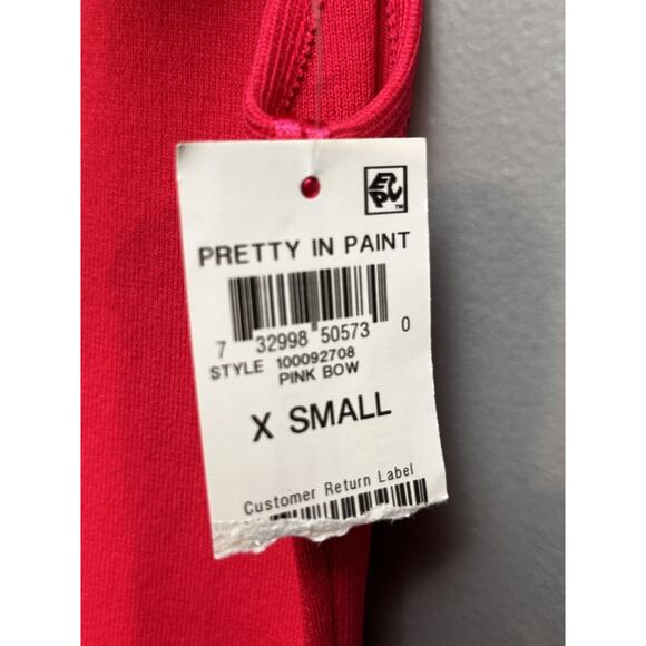 bar III Cropped‎ Turtleneck Sweater Womens XS Hot Pink Sleeveless Stretch NEW - Picture 5 of 8